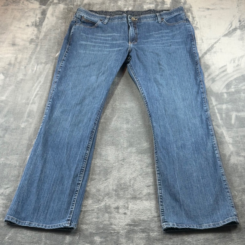 Wrangler Q-Baby Ultimate Riding Jeans Womens 19/20x34 Blue Bootcut WRQ20TB